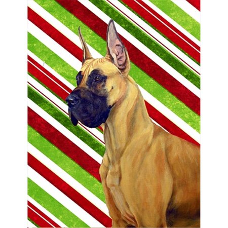 PATIOPLUS 11 x 15 in. Great Dane Candy Cane Holiday Christmas Garden Size Flag PA714078